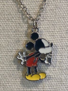 Disney Mickey Mouse Enamel Pendant Necklace 18” + Extender